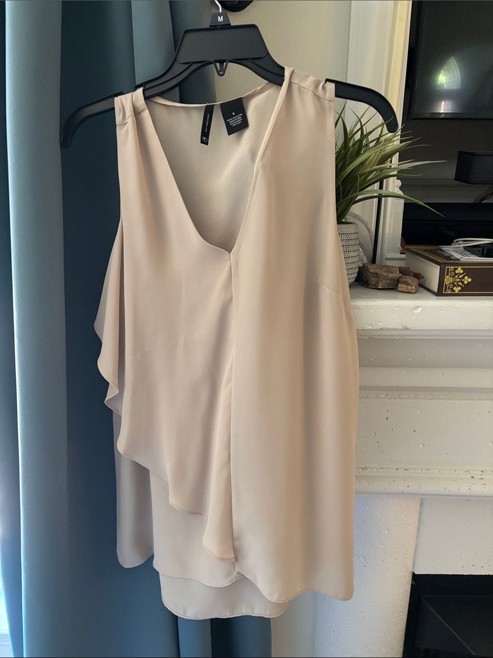 new directions Cream Sleeveless Draped V-Neck Blouse